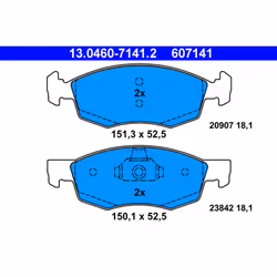 Jeu de plaquettes de frein ATE 13.0460-7141.2, avant