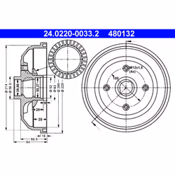 Tambour de frein ATE 24.0220-0033.2 - Vue supplémentaire 3