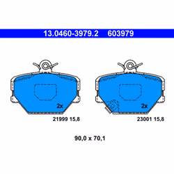 Jeu de plaquettes de frein ATE 13.0460-3979.2, avant