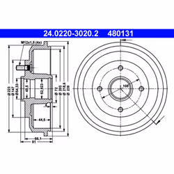 Tambour de frein ATE 24.0220-3020.2