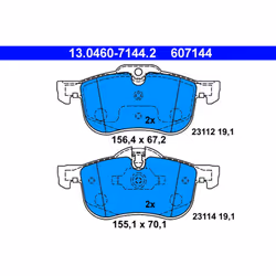 Jeu de plaquettes de frein ATE 13.0460-7144.2, avant