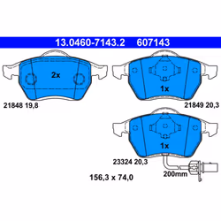 Jeu de plaquettes de frein ATE 13.0460-7143.2, avant