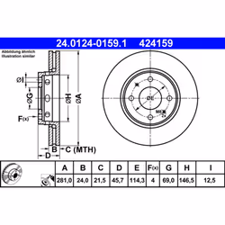 Disque de frein ATE 24.0124-0159.1 avant, ventilé, 1 pièce - Vue supplémentaire 3