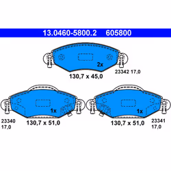 Jeu de plaquettes de frein ATE 13.0460-5800.2, avant
