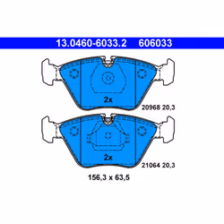 Jeu de plaquettes de frein ATE 13.0460-6033.2, avant