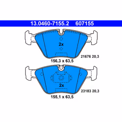 Jeu de plaquettes de frein ATE 13.0460-7155.2, avant