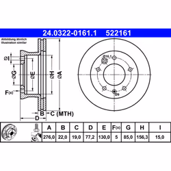 Disque de frein ATE Power Disc 24.0322-0161.1, 1 pièce