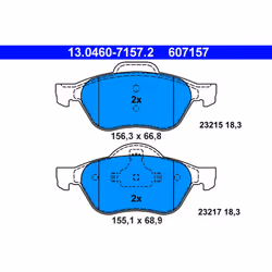 Jeu de plaquettes de frein ATE 13.0460-7157.2, avant