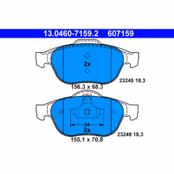 Jeu de plaquettes de frein ATE 13.0460-7159.2, avant