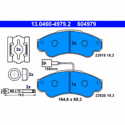 Jeu de plaquettes de frein ATE 13.0460-4979.2, avant
