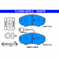 Jeu de plaquettes de frein ATE 13.0460-4978.2, avant