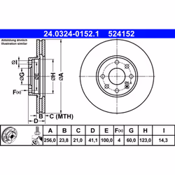 Disque de frein ATE Power Disc 24.0324-0152.1, 1 pièce