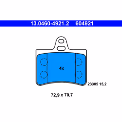 Jeu de plaquettes de frein ATE 13.0460-4921.2, arrière