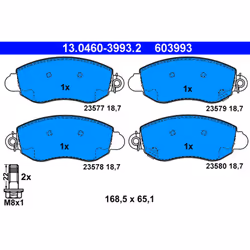 Jeu de plaquettes de frein ATE 13.0460-3993.2, avant