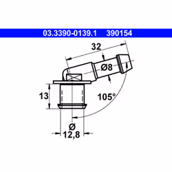 Raccord, tuyau flexible ATE 03.3390-0139.1