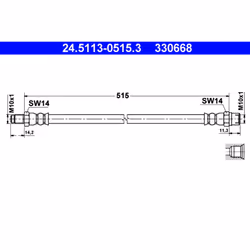 Flexible de frein ATE 24.5113-0515.3, droite