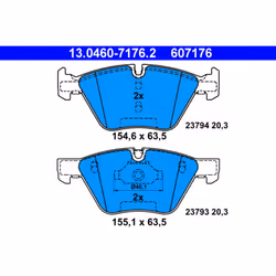 Jeu de plaquettes de frein ATE 13.0460-7176.2, avant