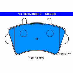 Jeu de plaquettes de frein ATE 13.0460-3800.2, avant
