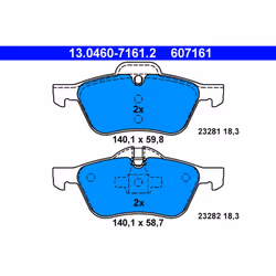 Jeu de plaquettes de frein ATE 13.0460-7161.2, avant