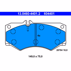Jeu de plaquettes de frein ATE 13.0460-4401.2, avant