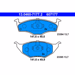 Jeu de plaquettes de frein ATE 13.0460-7177.2, avant