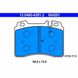 Jeu de plaquettes de frein ATE 13.0460-4201.2, avant