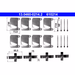 Kit d'accessoires, plaquette de frein ATE 13.0460-0214.2