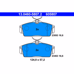 Jeu de plaquettes de frein ATE 13.0460-5807.2, avant