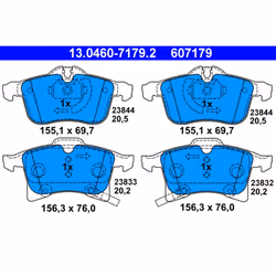 Jeu de plaquettes de frein ATE 13.0460-7179.2, avant