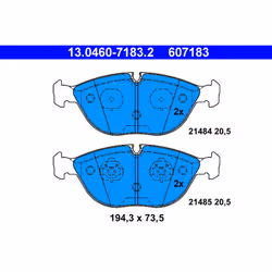 Jeu de plaquettes de frein ATE 13.0460-7183.2, avant