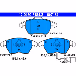 Jeu de plaquettes de frein ATE 13.0460-7184.2, avant