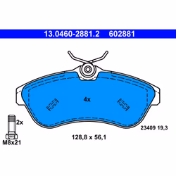 Jeu de plaquettes de frein ATE 13.0460-2881.2, avant