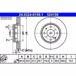 Disque de frein ATE Power Disc 24.0324-0159.1, 1 pièce