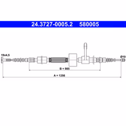 Câble de frein à main ATE 24.3727-0005.2 gauche
