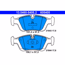 Jeu de plaquettes de frein ATE 13.0460-5405.2, avant