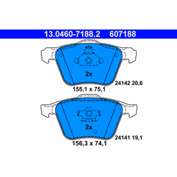 Jeu de plaquettes de frein ATE 13.0460-7188.2, avant
