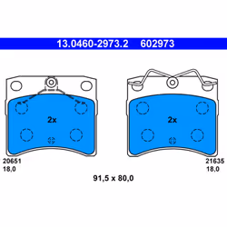Jeu de plaquettes de frein ATE 13.0460-2973.2, avant