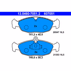 Jeu de plaquettes de frein ATE 13.0460-7051.2, avant
