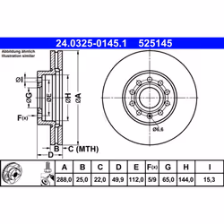 Disque de frein ATE Power Disc 24.0325-0145.1, 1 pièce