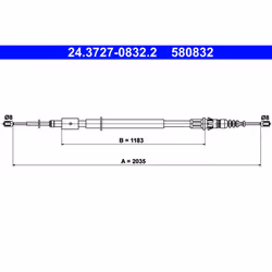 Câble de frein à main ATE 24.3727-0832.2