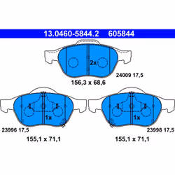 Jeu de plaquettes de frein ATE 13.0460-5844.2, avant