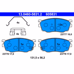 Jeu de plaquettes de frein ATE 13.0460-5831.2, avant