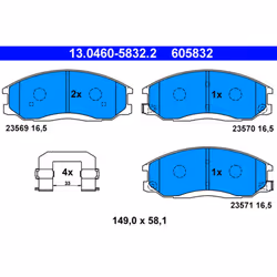 Jeu de plaquettes de frein ATE 13.0460-5832.2, avant