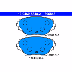 Jeu de plaquettes de frein ATE 13.0460-5848.2, avant