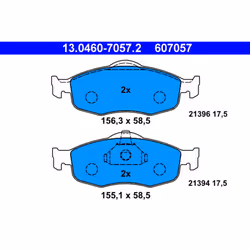 Jeu de plaquettes de frein ATE 13.0460-7057.2, avant