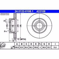 Disque de frein ATE 24.0122-0108.1 avant, ventilé, à haute teneur en carbone, 1 pièce