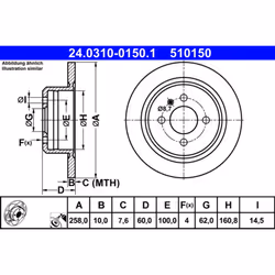 Disque de frein ATE Power Disc 24.0310-0150.1, 1 pièce - Vue supplémentaire 3