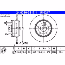 Disque de frein ATE Power Disc 24.0310-0217.1, 1 pièce