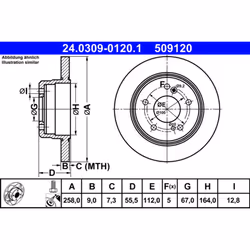 Disque de frein ATE Power Disc 24.0309-0120.1, 1 pièce