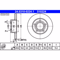 Disque de frein ATE Power Disc 24.0310-0224.1, 1 pièce